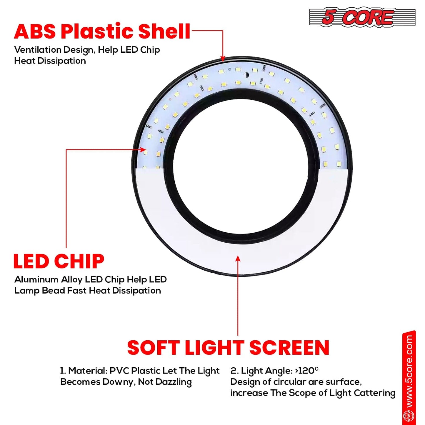 InstaGlow Creator Ring Light – 6” w/ Phone Holder