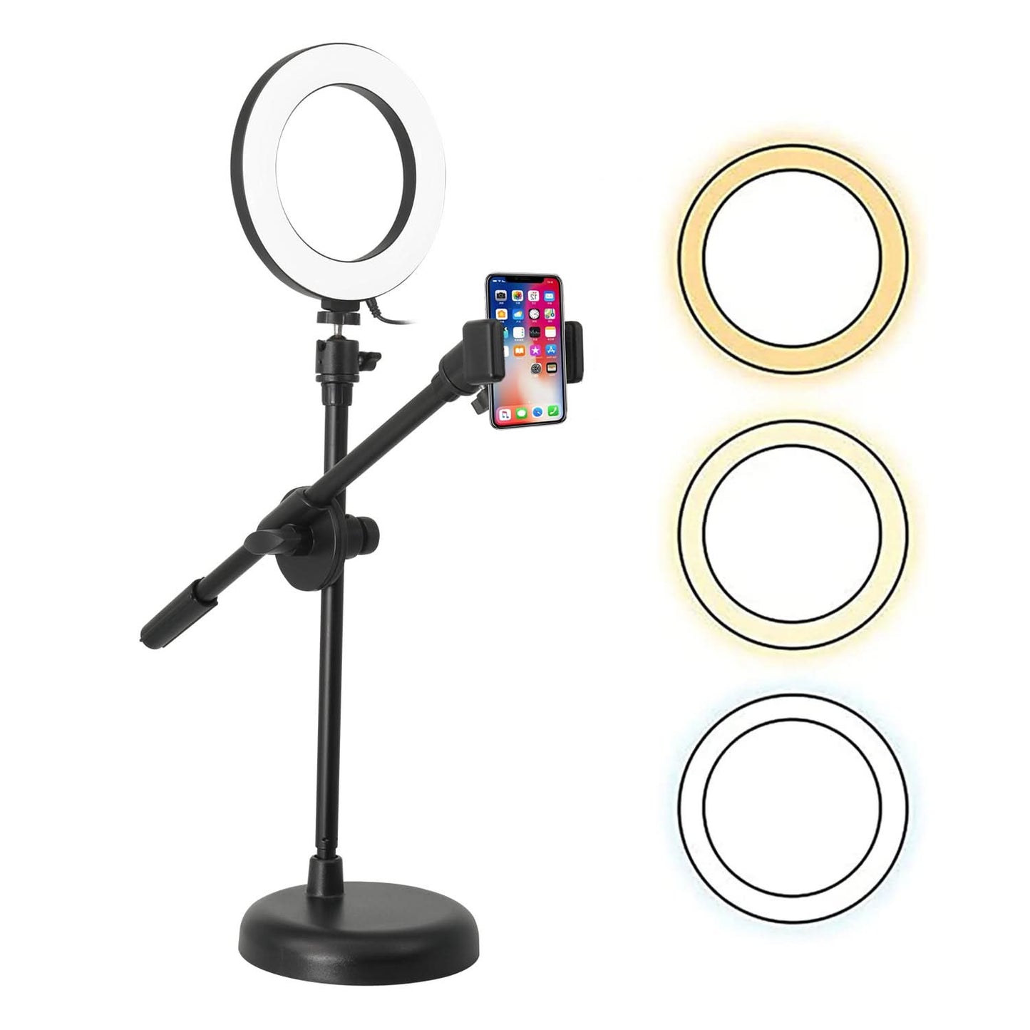 InstaGlow Creator Ring Light – 6” w/ Phone Holder