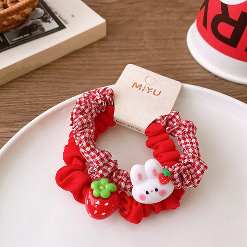 Strawberry Bunny Hair Ties – Set of 2