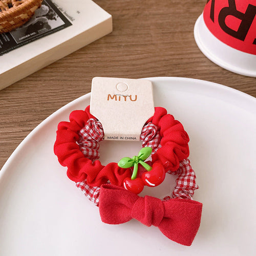 Strawberry Bunny Hair Ties – Set of 2