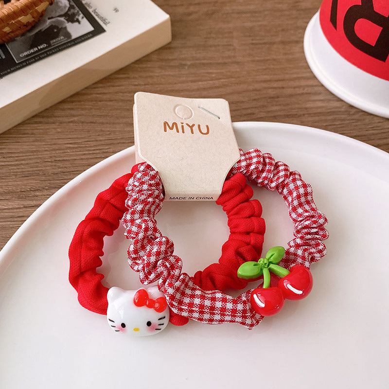 Strawberry Bunny Hair Ties – Set of 2